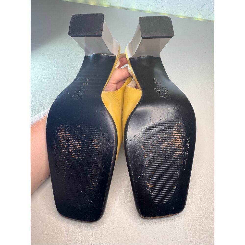 Via Spiga Italy Patent Leather Slingback Pumps Yellow US 8.5 EU 40 - Picture 6 of 8